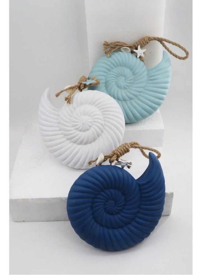 YINZUO YINZUO Hanging Nautical Shell Ornament Coastal Beach Wall Decor with Rope, Starfish & Seashell Accents Sea Shell Decoration for Home, Bathroom & Garden (Set of 3)  - Image 4