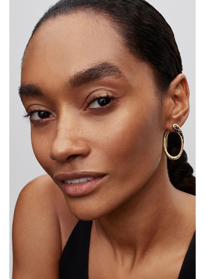 PANDORA Organically Shaped Stone-Set Hinged Hoop Earrings - Image 2
