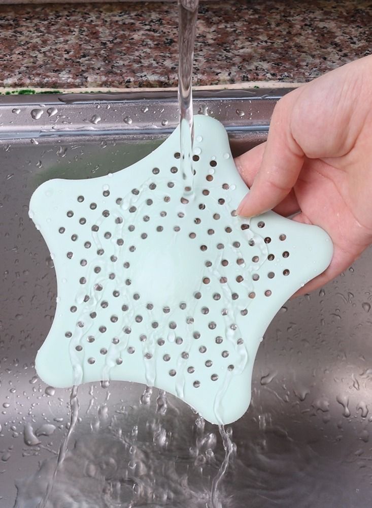 MARGOUN 10-Piece Kitchen Sink Strainer Filter Star Silicone Drain Cap Bathroom Floor Hair Catcher Anti Clogging Shower Drain Cover For Kitchen Bathroom Tub Green - Image 3