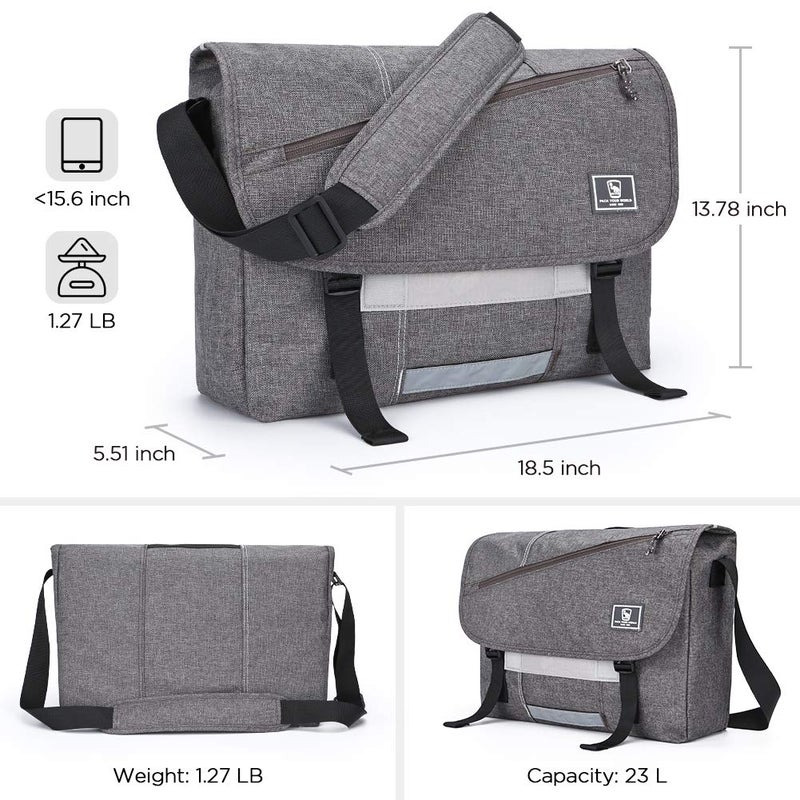 OIWAS OIWAS Messenger Bag for Men, 15.6 Inch Laptop Crossbody Bags Women Casual Satchel Shoulder Bag College Travel Office Briefcase  - Image 2
