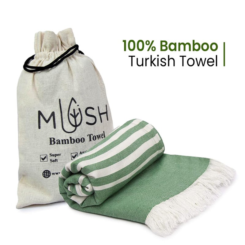 Mush 100 Bamboo Large Bath Towel Ultra Soft Absorbent Light Weight Quick Dry Towel for Bath Travel Gym Beach Pool and Yoga 29 x 59 Inches 75 X 150 cms Set of 1 Dark Green - Image 3