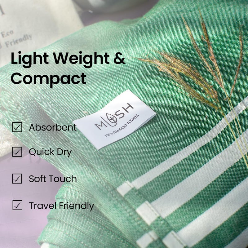 Mush 100 Bamboo Large Bath Towel Ultra Soft Absorbent Light Weight Quick Dry Towel for Bath Travel Gym Beach Pool and Yoga 29 x 59 Inches 75 X 150 cms Set of 1 Dark Green - Image 5