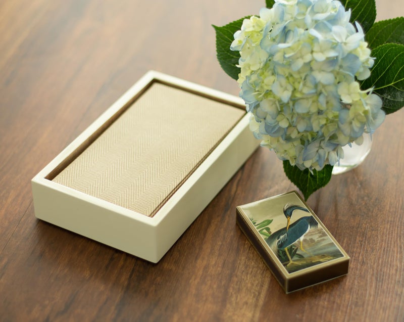 Caspari Lacquer Guest Towel Napkin Holder Ivory & Gold, 1 Each - Image 2