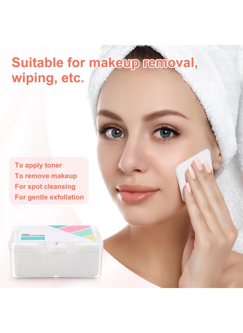 Healeved 80PCS Cotton Pads for Face Eye Makeup Remover Pads Triple Layers Cotton Pads Skin Cleansing Cotton DoubleSide Save Water Cotton Face Pads for Daily Skin Care  - Image 2
