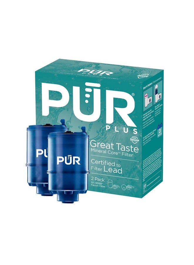 PUR PLUS Faucet Mount Replacement Filter 2-Pack, Genuine PUR Filter, 3-in-1 Powerful, Natural Mineral Filtration, Lead Removal, 6-Month Value, Blue (RF99992) - Image 1