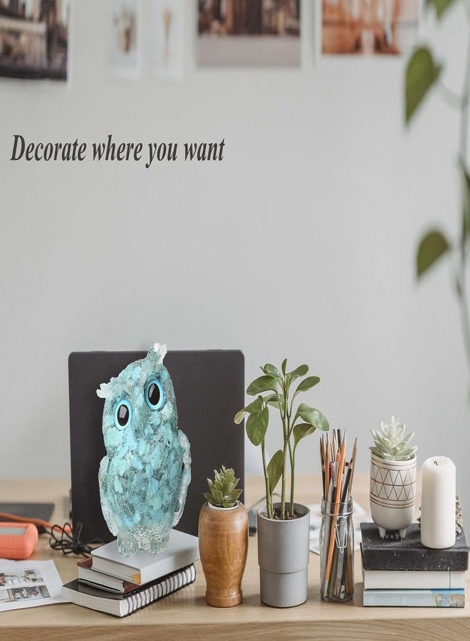 LAIDANLA Turquoise 2.4" Owl Statue Natural Healing Crystal Cute Owl Animal Figurine Pocket Sculpture Reiki Spiritual Energy Gemstone Home Office Room Desk Decor Gifts for Women Men - Image 4