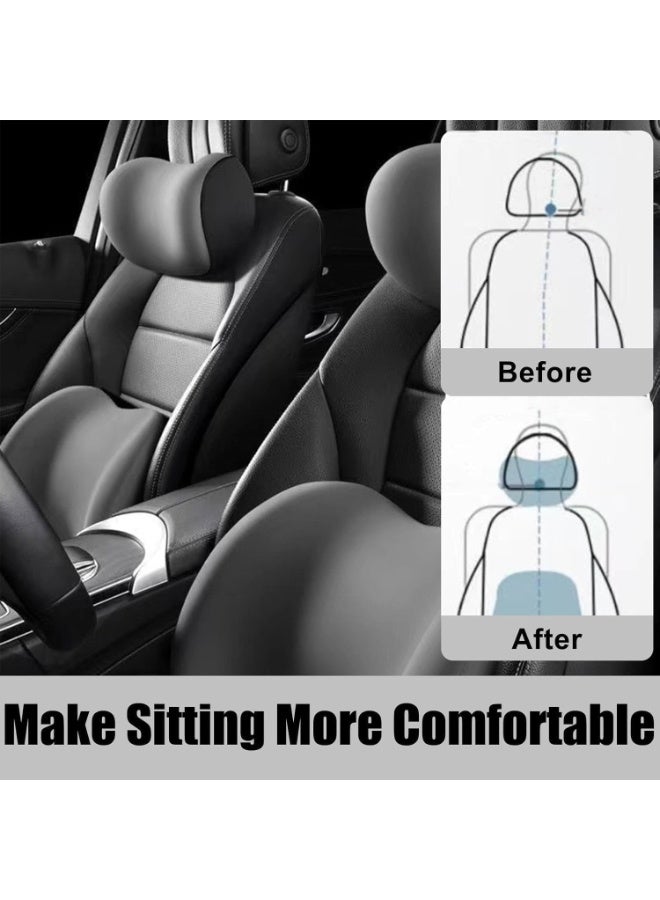 Ergonomic Car Headrest and Lumbar Support Cushion Set - Memory Foam Neck Pillow and Back Support Pillow for Driving Pain Relief - Image 5