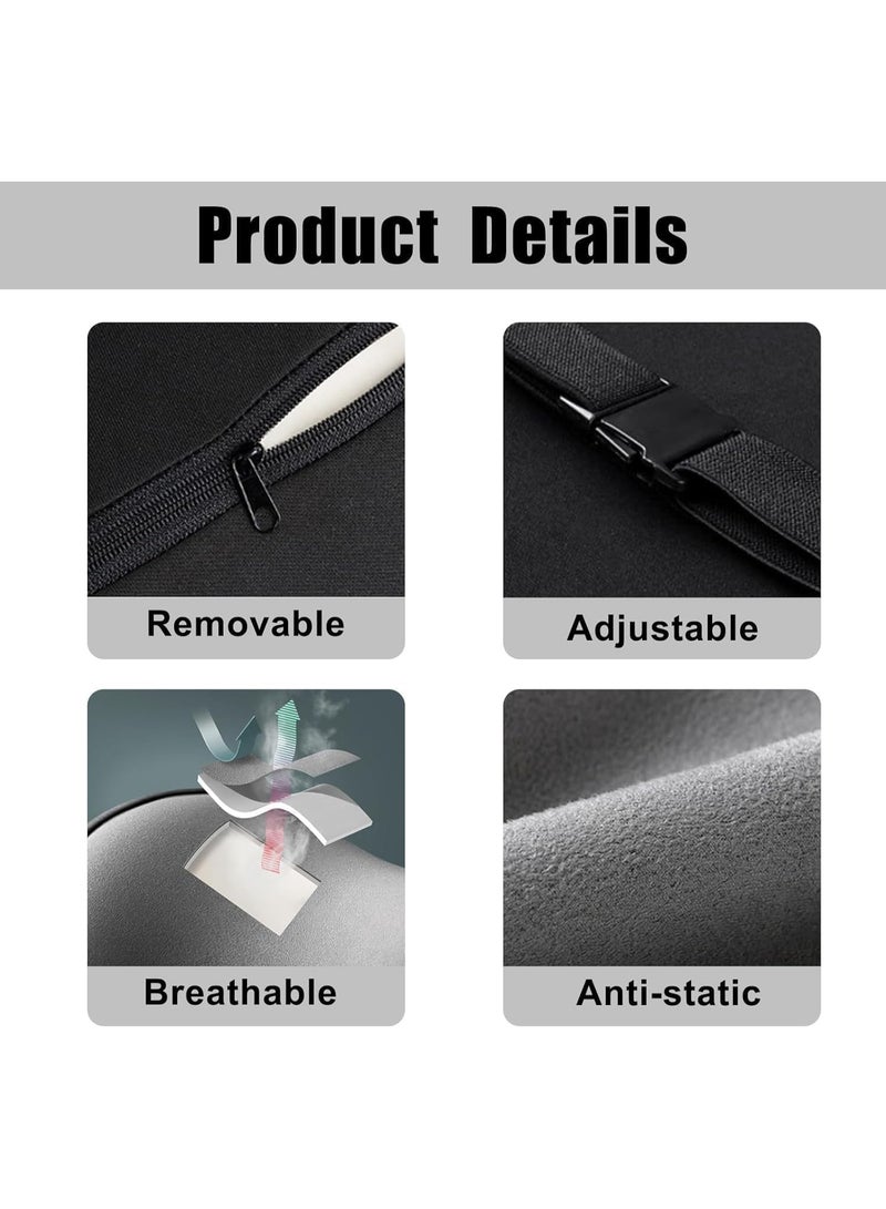 Ergonomic Car Headrest and Lumbar Support Cushion Set - Memory Foam Neck Pillow and Back Support Pillow for Driving Pain Relief - Image 3
