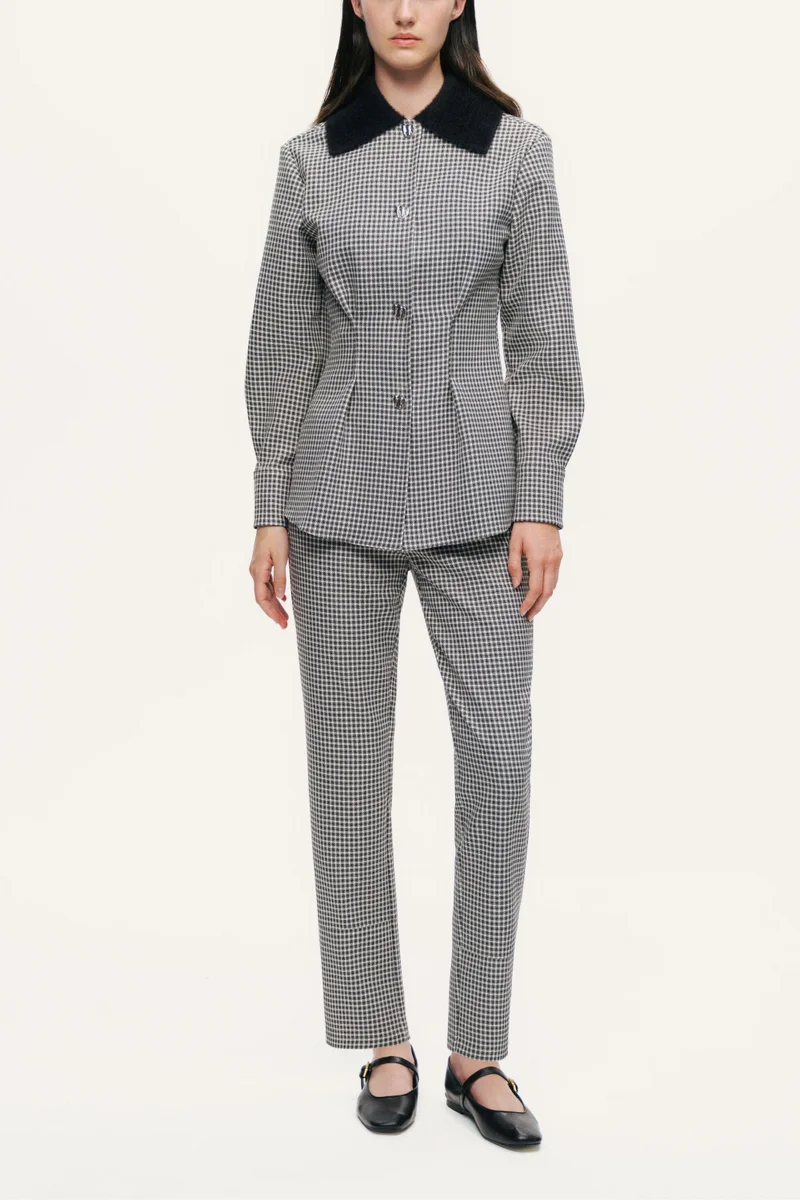 Nocturne Micro Check Cigarette Trousers