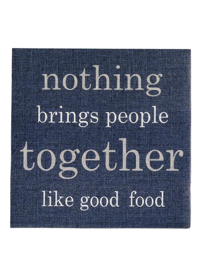 Restaurantware 13 Inch Paper Luncheon Napkins, 500 Good Food Design Printed Napkins - 3-Ply, Textured Edges, Navy Paper Decorated Napkins, Soft And Strong, For Parties Or Catering Events  - Image 2