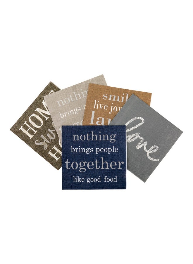 Restaurantware 13 Inch Paper Luncheon Napkins, 500 Good Food Design Printed Napkins - 3-Ply, Textured Edges, Navy Paper Decorated Napkins, Soft And Strong, For Parties Or Catering Events  - Image 1