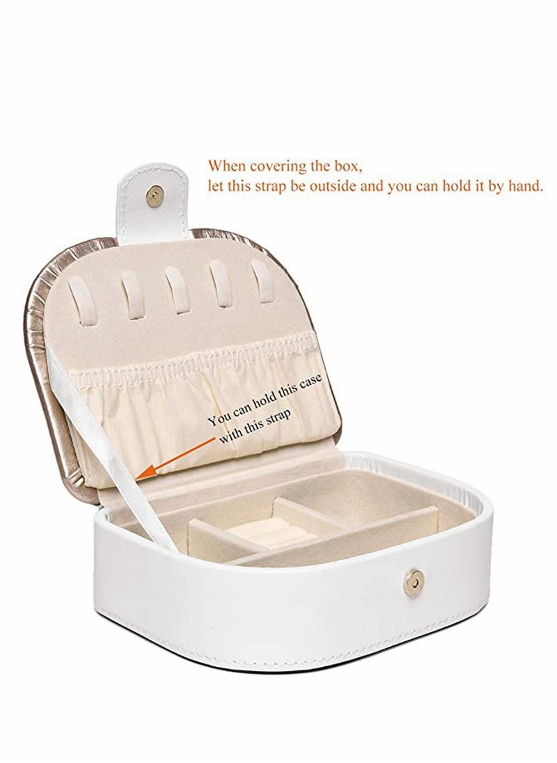KASTWAVE - Small Jewellery Organizer Case Travel Box PU Leather Portable Storage Case for Rings, Earring, Necklaces- Great Gift for Girl Women - Image 1