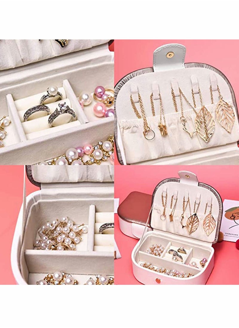 KASTWAVE - Small Jewellery Organizer Case Travel Box PU Leather Portable Storage Case for Rings, Earring, Necklaces- Great Gift for Girl Women - Image 1