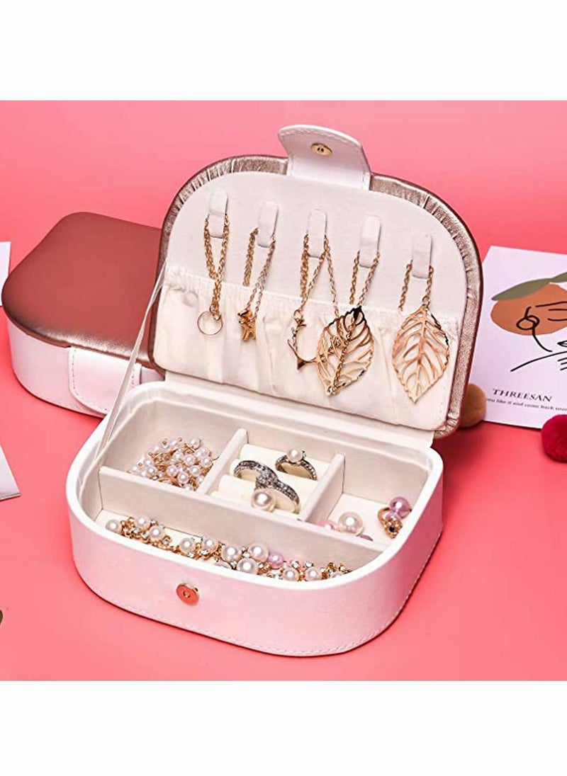 KASTWAVE - Small Jewellery Organizer Case Travel Box PU Leather Portable Storage Case for Rings, Earring, Necklaces- Great Gift for Girl Women - Image 1
