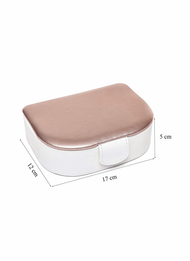 KASTWAVE - Small Jewellery Organizer Case Travel Box PU Leather Portable Storage Case for Rings, Earring, Necklaces- Great Gift for Girl Women - Image 1