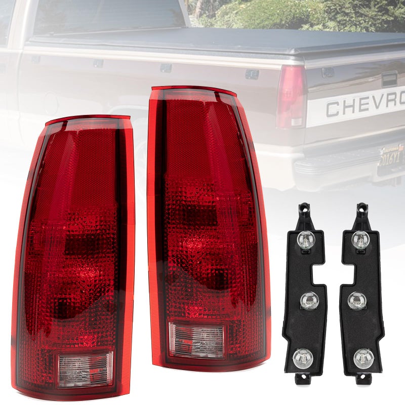 Tail Light Assembly Compatible With Chevy GMC CK Truck 19881998 19952000 Tahoe 19922000 Yukon 19921999 Suburban 19921994 Blazer wCircuit Board Driver and Passenger Side Rear Brake Lamps