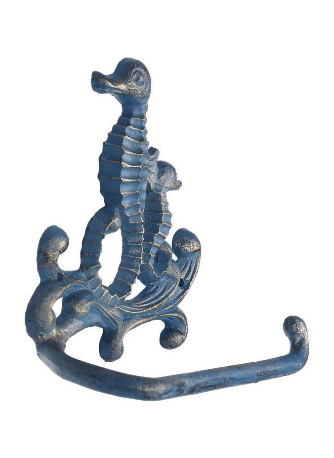 NIBEMINENT Iron Sea Horse Shaped Toilet Paper Holder Blue 5.9x5.5cm  - Image 2