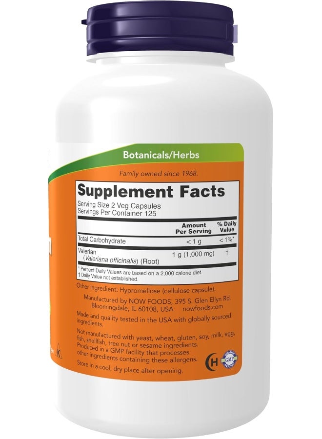 NOW Supplements, Valerian Root (Valeriana officinalis) 500 mg, Herbal Supplement, 250 Veg Capsules - Image 2