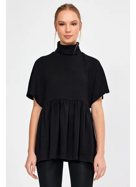 Alexander Gardi Turtleneck Skirt Ruffle Blouse (22-1165)