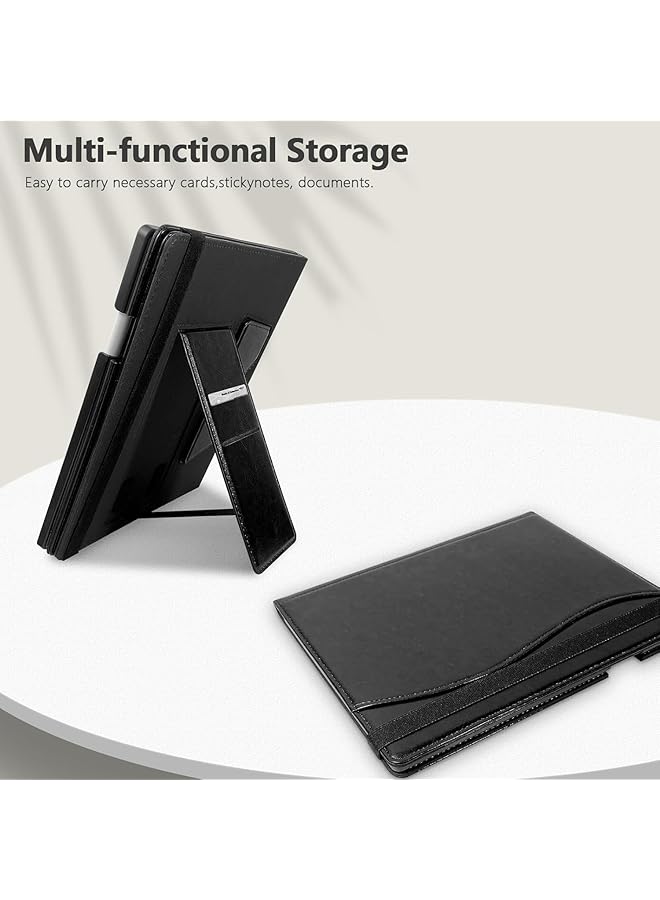 إيروريكس حافظة لجهاز Remarkable 2 اللوحي مقاس 10.3 بوصة بتصميم عمل جديد مع غطاء جلدي مطور لجهاز Remarkable 2 الرقمي مع حامل قلم باللون الأسود - Image 4