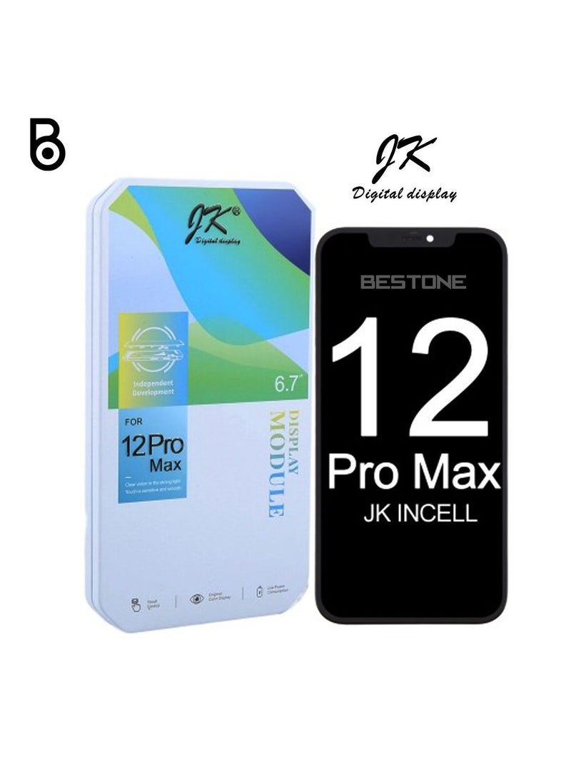 جي كي شاشة LCD بديلة من JK لهاتف iPhone 12 Pro Max تعمل باللمس من الزجاج FHD باللون الأسود  - Image 1