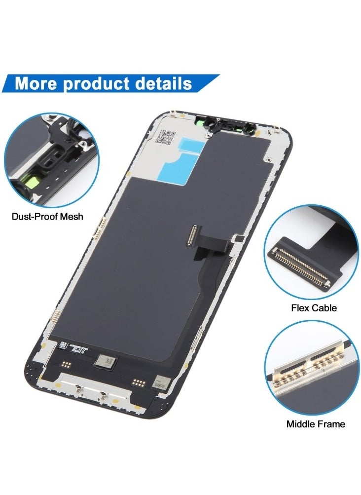جي كي شاشة LCD بديلة من JK لهاتف iPhone 12 Pro Max تعمل باللمس من الزجاج FHD باللون الأسود  - Image 3