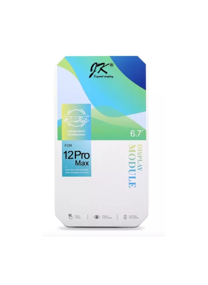 جي كي شاشة LCD بديلة من JK لهاتف iPhone 12 Pro Max تعمل باللمس من الزجاج FHD باللون الأسود  - Image 5