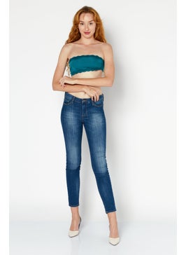 NA-KD Women Straight Across Strapless Plain Tube Top, Green  - Image 3