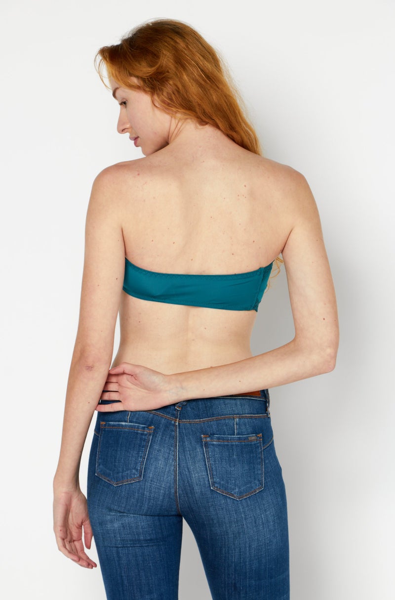 NA-KD Women Straight Across Strapless Plain Tube Top, Green - Image 4