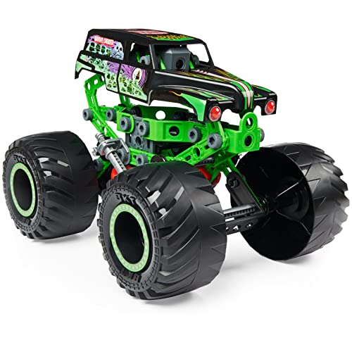 MECCANO Junior, Official Monster Jam Grave Digger Monster Truck STEM Model Building Kit with Pull-Back Motor, Kids Toys for Ages 5 and up - Image 2