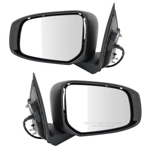 TRQ Driver & Passenger Side Mirror Set without Heat Compatible with 2015-2022 Mitsubishi Mirage 2017-2022 Mirage G4 MI1320148 MI1321148 - Image 1
