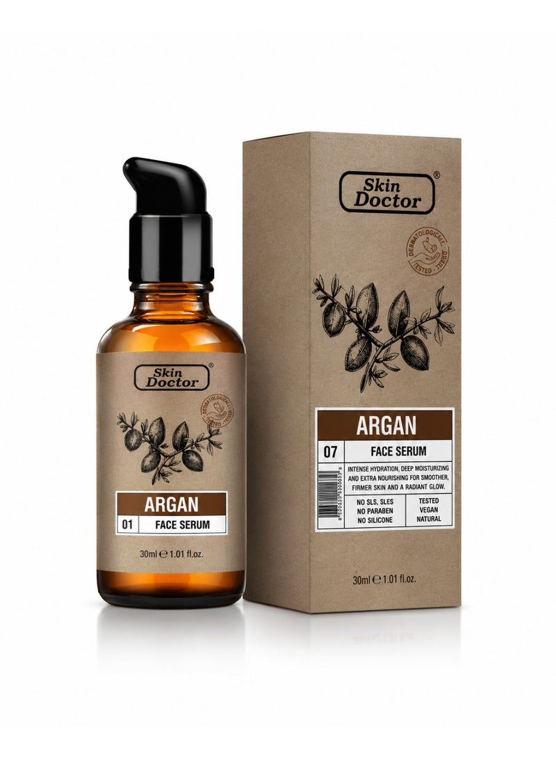 Skin Doctor Argan Hydrating Face Serum, Vegan Formula, 30ml - Image 1