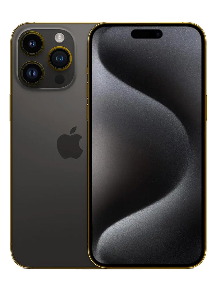 CAVIAR - Caviar Luxury 24k Gold Plated Frame Customized iPhone 15 Pro Max 1 TB Black Titanium - Image 1