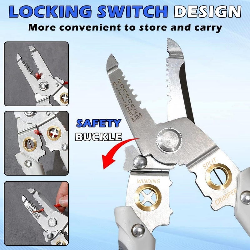 FARIOX Wire Stripping Tool and MultiFunction Hand ToolElectrical Stripping ToolCutting Cable Stripper and CrimpingEfficient Cable StripSpecial Wire Stripper for Electrician WIRE STRIPPER - Image 4