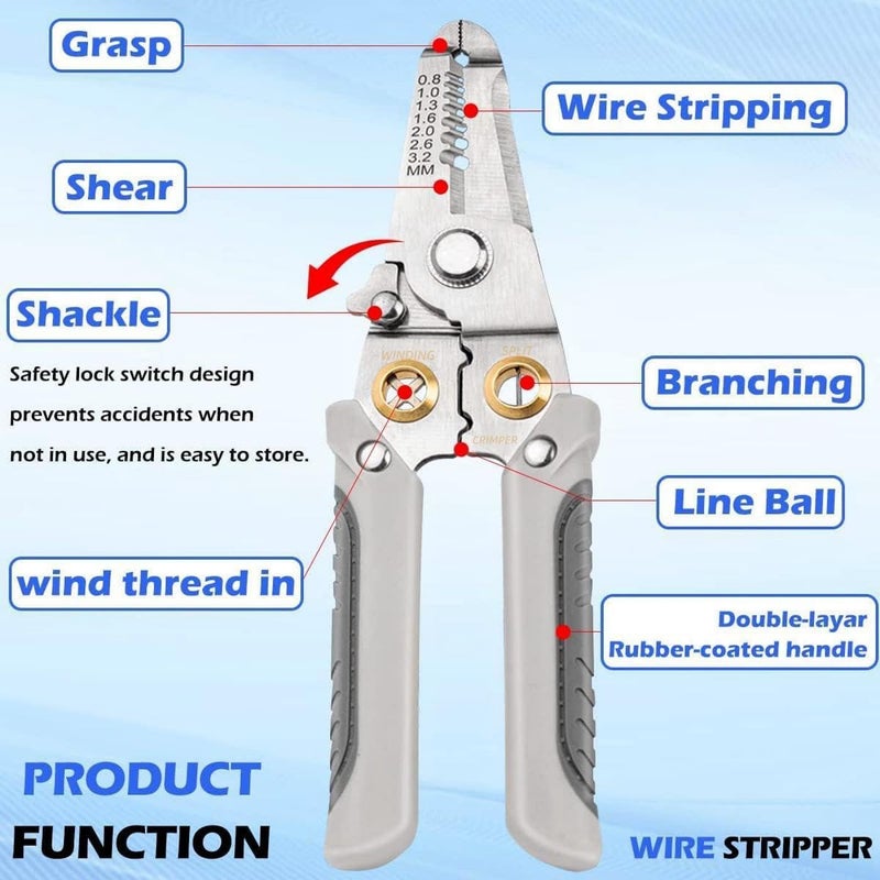 FARIOX Wire Stripping Tool and MultiFunction Hand ToolElectrical Stripping ToolCutting Cable Stripper and CrimpingEfficient Cable StripSpecial Wire Stripper for Electrician WIRE STRIPPER - Image 3