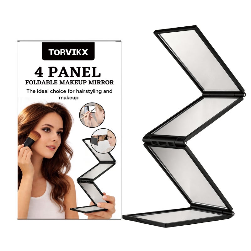 TORVIKX Four-Sided Folding Makeup Mirror - Portable Daily Use Cosmetic Tool - Image 5