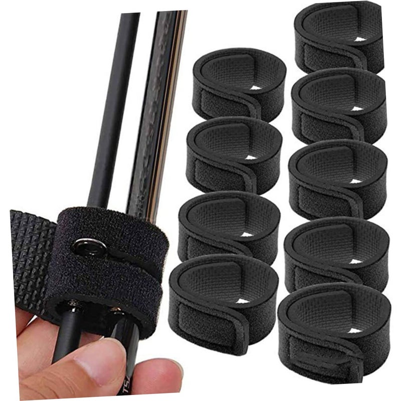 Elastic Fishing Rod Covers 8 Pieces with Straps for Anglers Wrapping Bands - Image 4