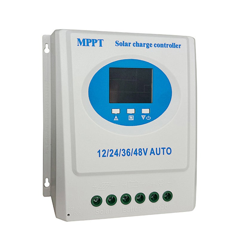 100A MPPT Solar Charge Controller 12V 24V 36V 48V Automatic Adaptation Charge Controller with Blacklight LCD Display Intelligent Regulator for Lead-Acid Lithium Battery Dual USB Ports - Image 1