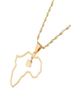 BR Gold Jewelry Africa Map Pendant Necklaces Heart African of Maps Jewelry Charms Heart Map  - Image 1