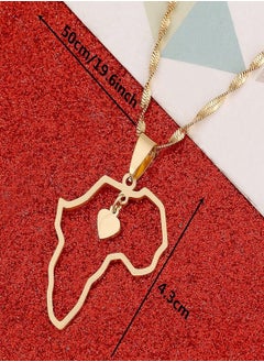 BR Gold Jewelry Africa Map Pendant Necklaces Heart African of Maps Jewelry Charms Heart Map  - Image 2