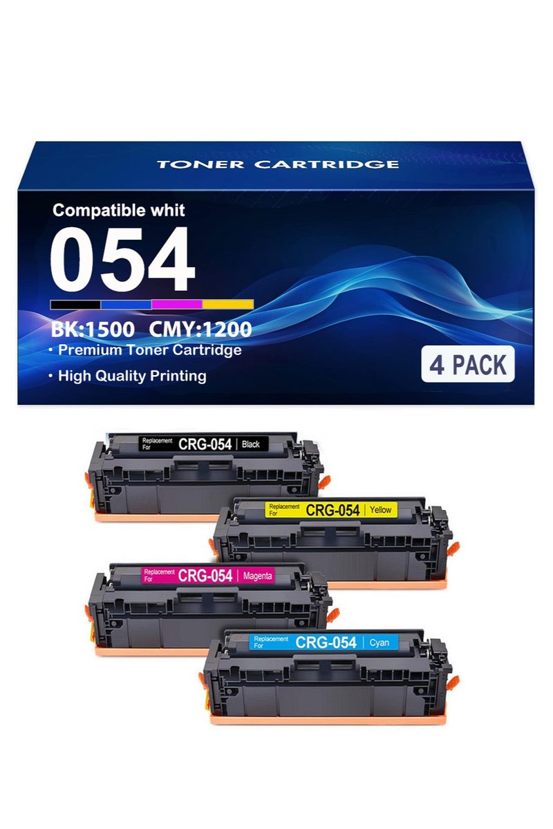 Compatible Toner Cartridge Replacement for Canon 054 CRG-054 054H to use with Color ImageClass MF644Cdw LBP622Cdw MF642Cdw MF640C LBP620 Toner Printer (1 Black, 1 Cyan, 1 Magenta, 1 Yellow)  - Image 1