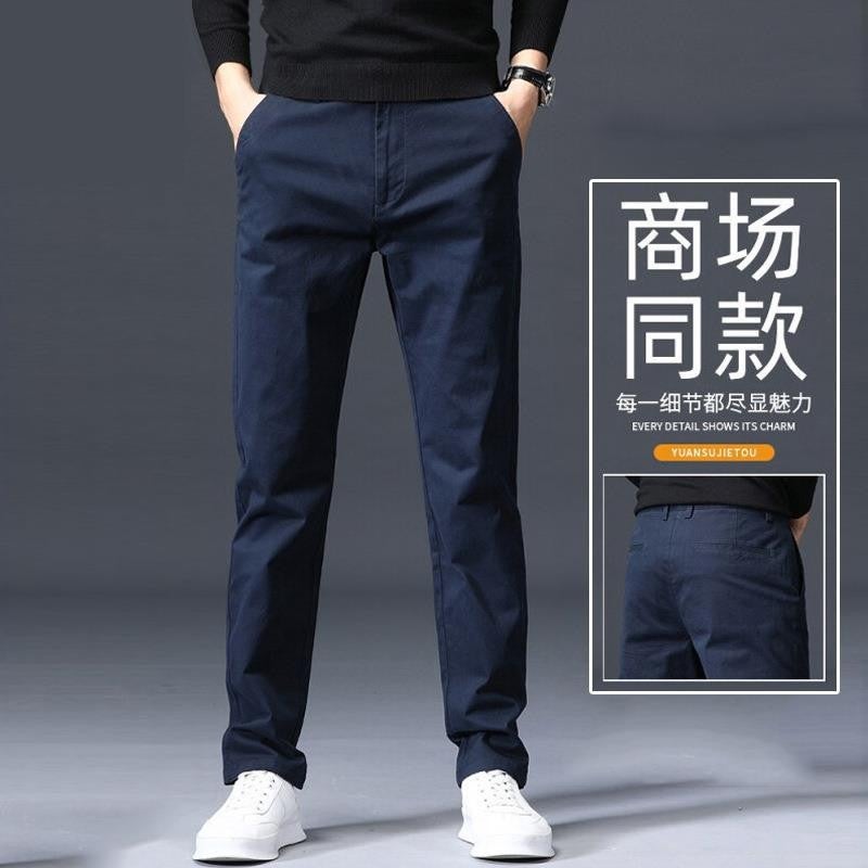 سروال كاجوال للرجال صيفي رقيق سروال مستقيم فضفاض للرجال بنطلون عمل للرجال ملابس عمل متناسقة للرجال بنطلون أسود - Image 3