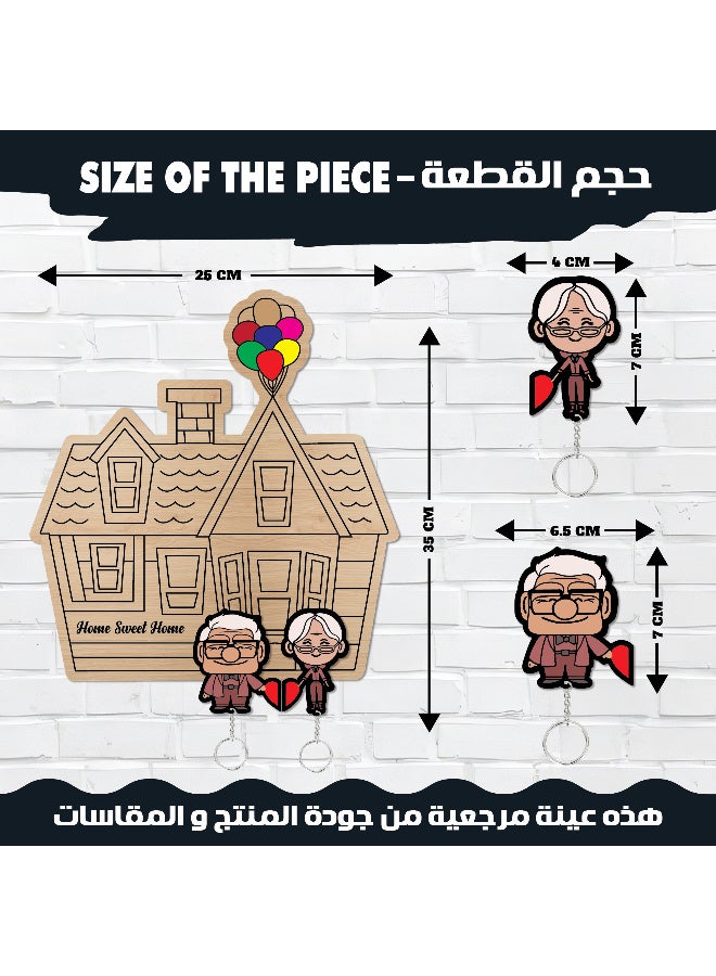 علاقة مفاتيح ميدلية مقاس 25x35 سم, مطبوع بجودة عالية, مع سمك 6ملي لمتانة قوية, ملونة, تصميم انيق لاضافة لمسة جمالية للحائط, علاقة مفاتيح, خطاف للمفاتيح, ديكور للحائط  - Image 3