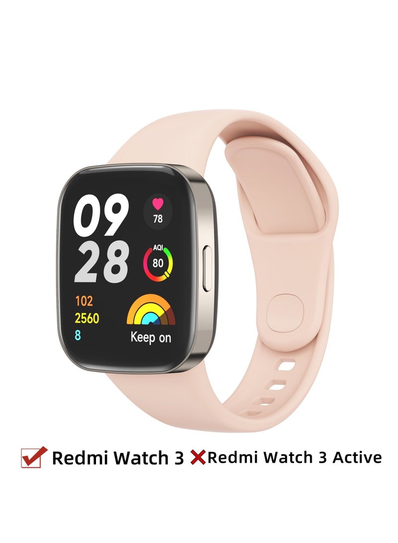 Straps Compatible with Redmi Watch 3 Smartwatch Soft TPU Band for Men, Women,Pink  - Image 1