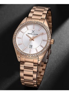 DANIEL KLEIN 2 Year Warranty Women's Rose Color Calendar Wristwatch + Bracelet Gift  - Image 1