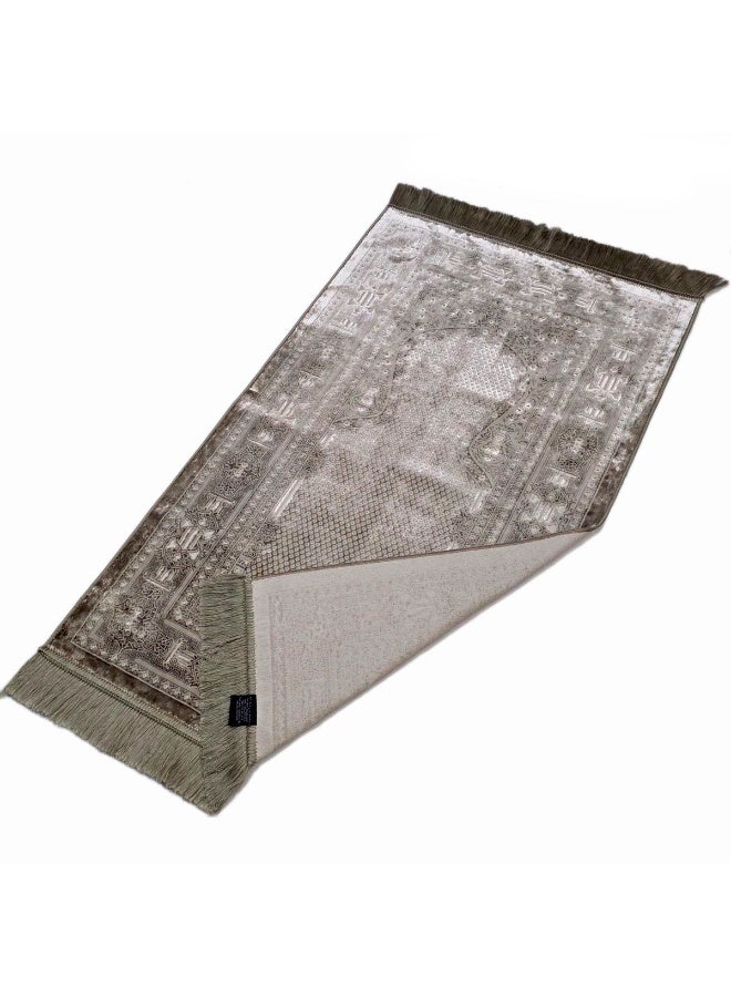 Museum Luxurious Soft Velvet Prayer Mat – Turkish Islamic Sajadah for Men & Women, Lightweight & Comfortable. - Image 3