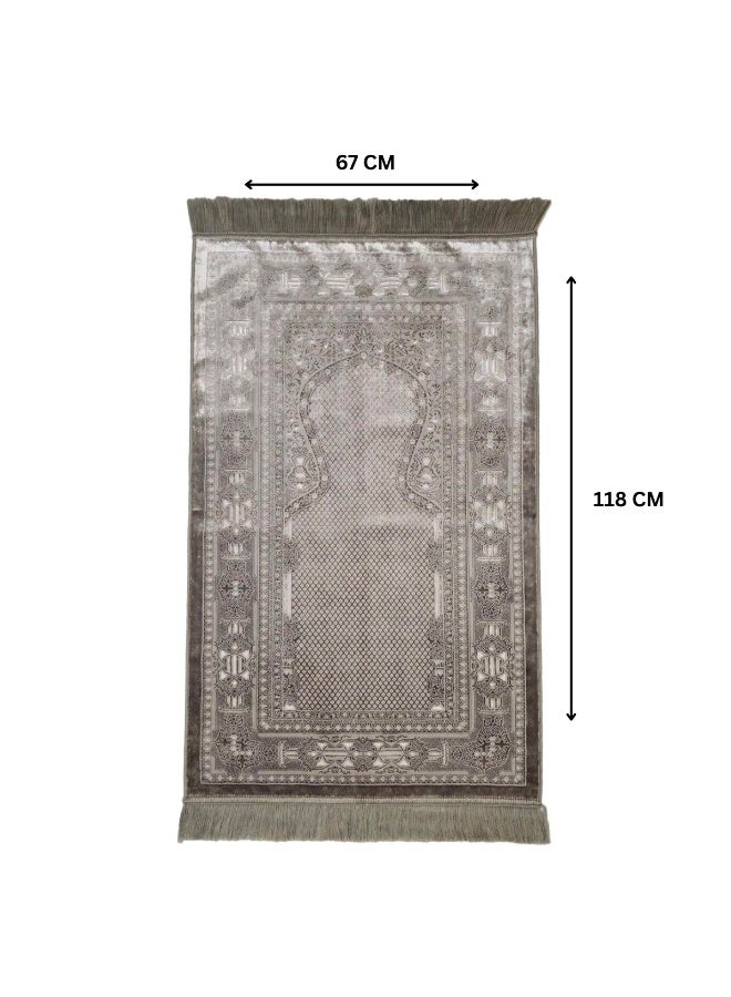 Museum Luxurious Soft Velvet Prayer Mat – Turkish Islamic Sajadah for Men & Women, Lightweight & Comfortable. - Image 5