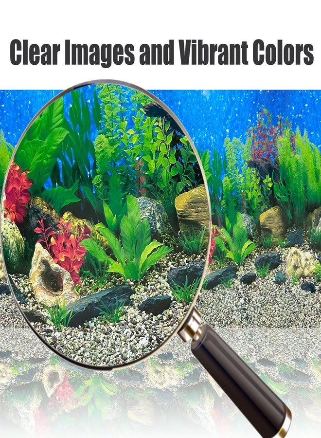 XCNO Aquatic Plant Aquarium Background Sticker Coral HD Fish Backgrounds for Aquariums Gravel Stone Fish Tank Wallpaper Decorations 2 Sided 16"x 33" - Image 3
