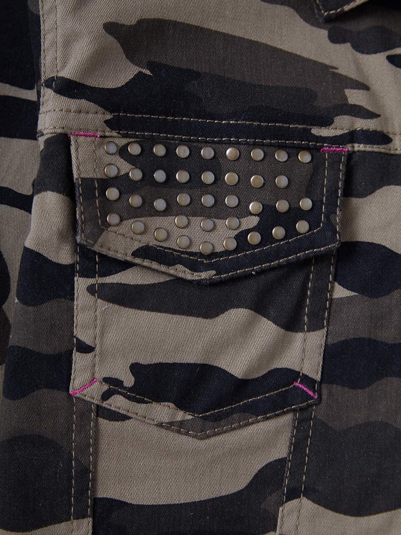 Cub McPaws Girls' Camouflage Winter Jacket | Cropped Length | Studded | 4-12 Years - Image 4