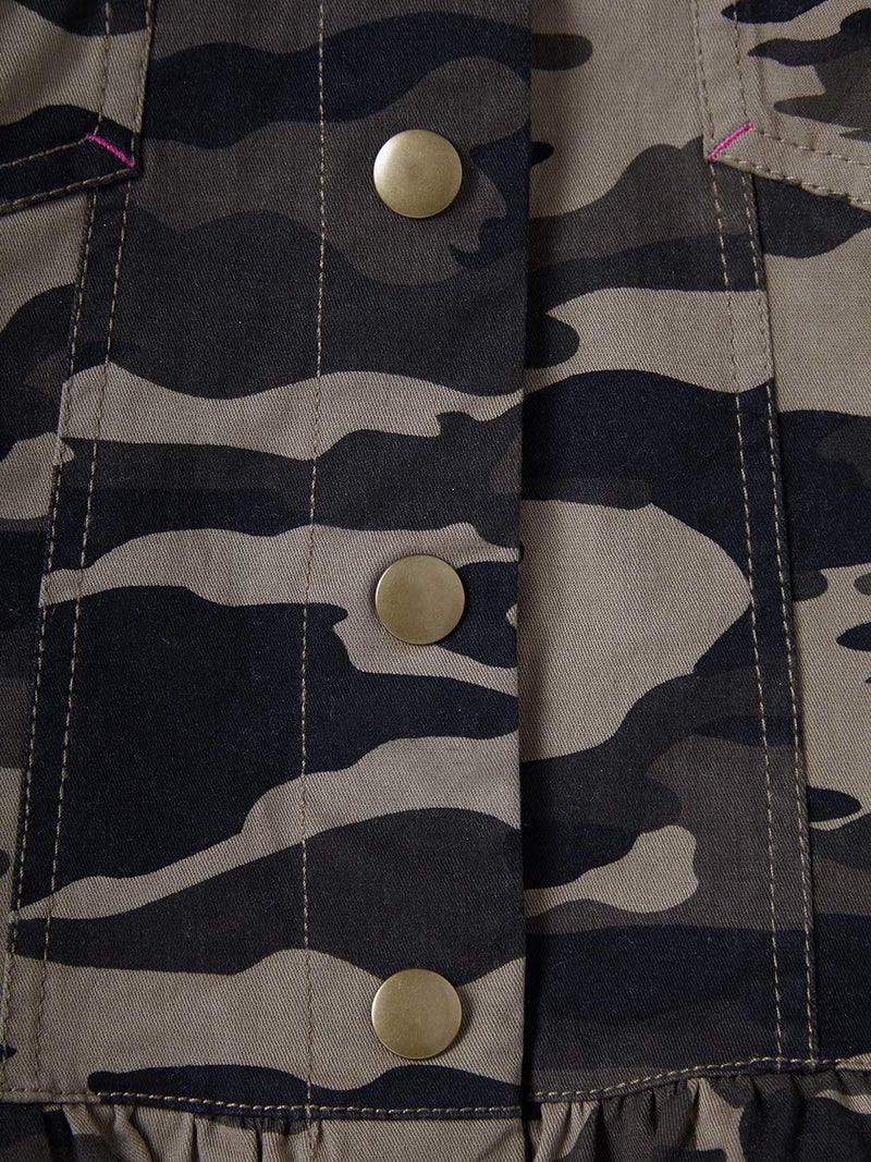 Cub McPaws Girls' Camouflage Winter Jacket | Cropped Length | Studded | 4-12 Years - Image 3